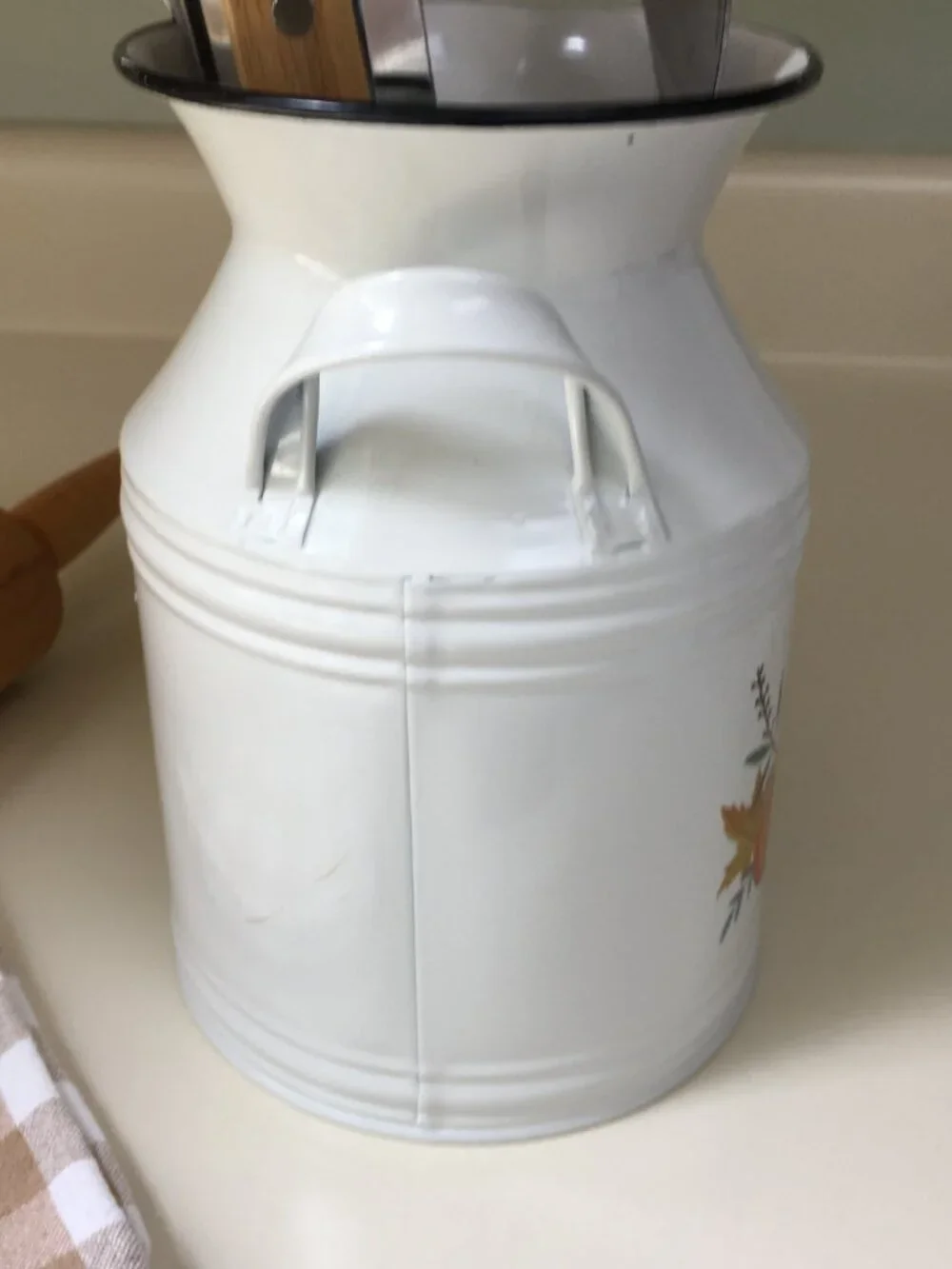 Fall Decor Milk Can Utensil Container Floral Container NWT